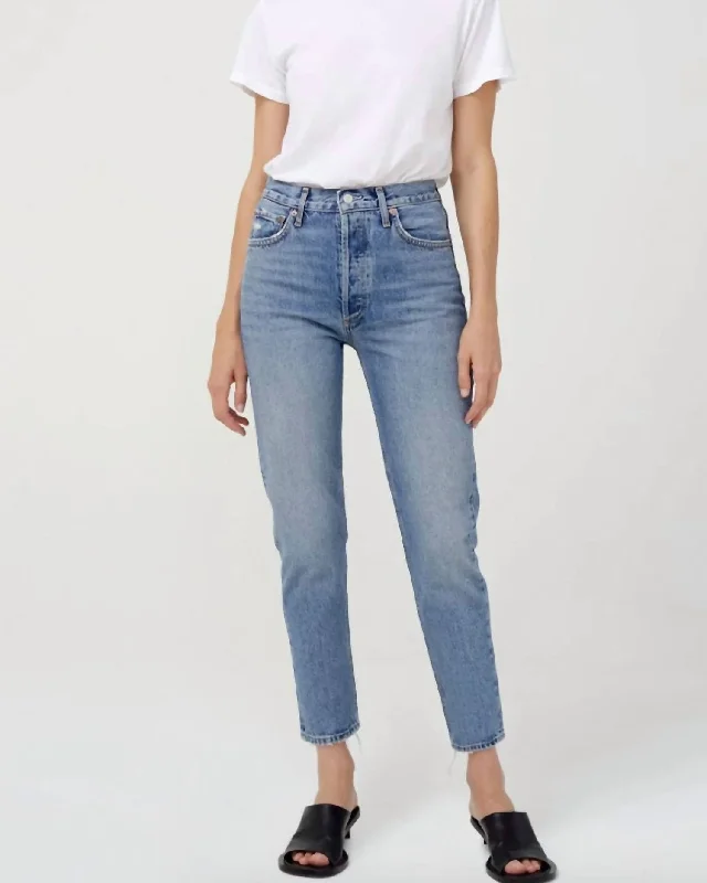 Riley High Rise Straight Crop Jeans In Endless