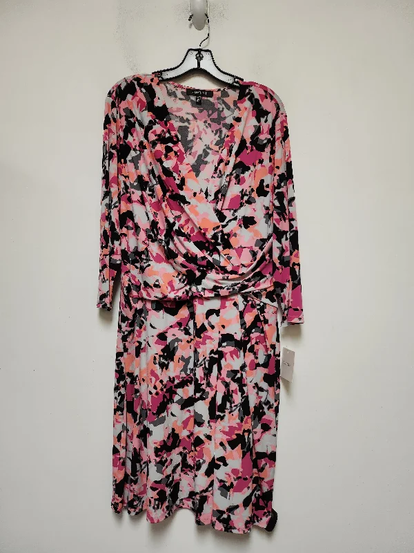 Multi-colored Dress Casual Midi Ellen Tracy, Size Xl