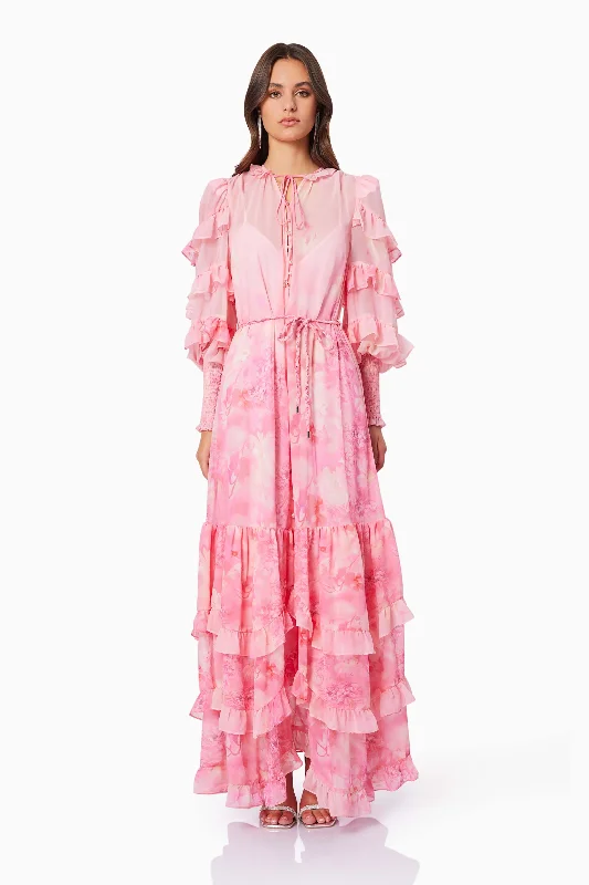 Ivy Printed Maxi Dress in Pink